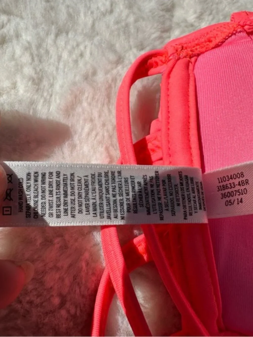 Victoria's Secret PINK | Studded Strapless Coral Bikini Top | Size Small